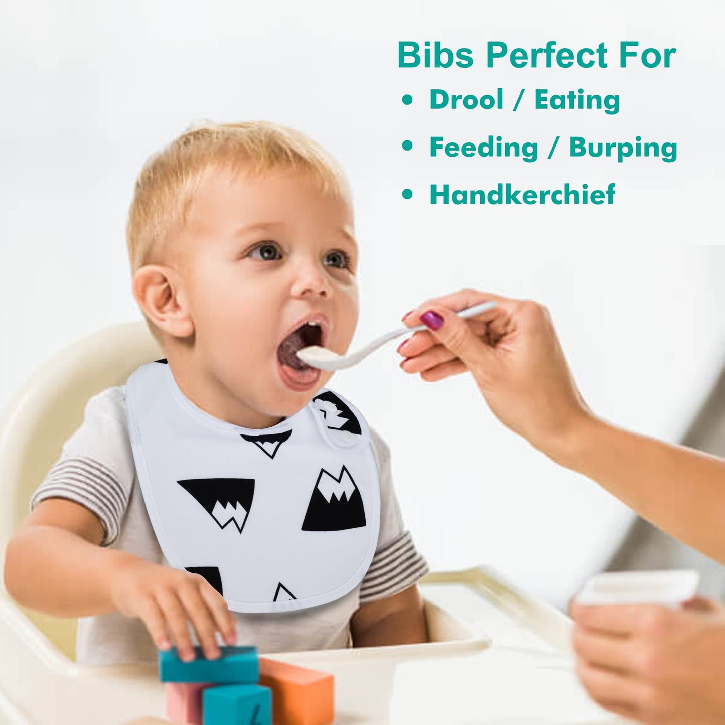 Benoxine Baby Bandana Drool Bibs Soft and Absorbent 100% Organic Cotton Bandana Bibs Set for Boys Girls Newborn Unisex Plain Col