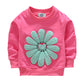 Toddler Baby Girls Sunflower Clothes Set Long Sleeve Top And Pants 2Pcs Outfits Fall Clothes (Rose Red,Age 2T)
