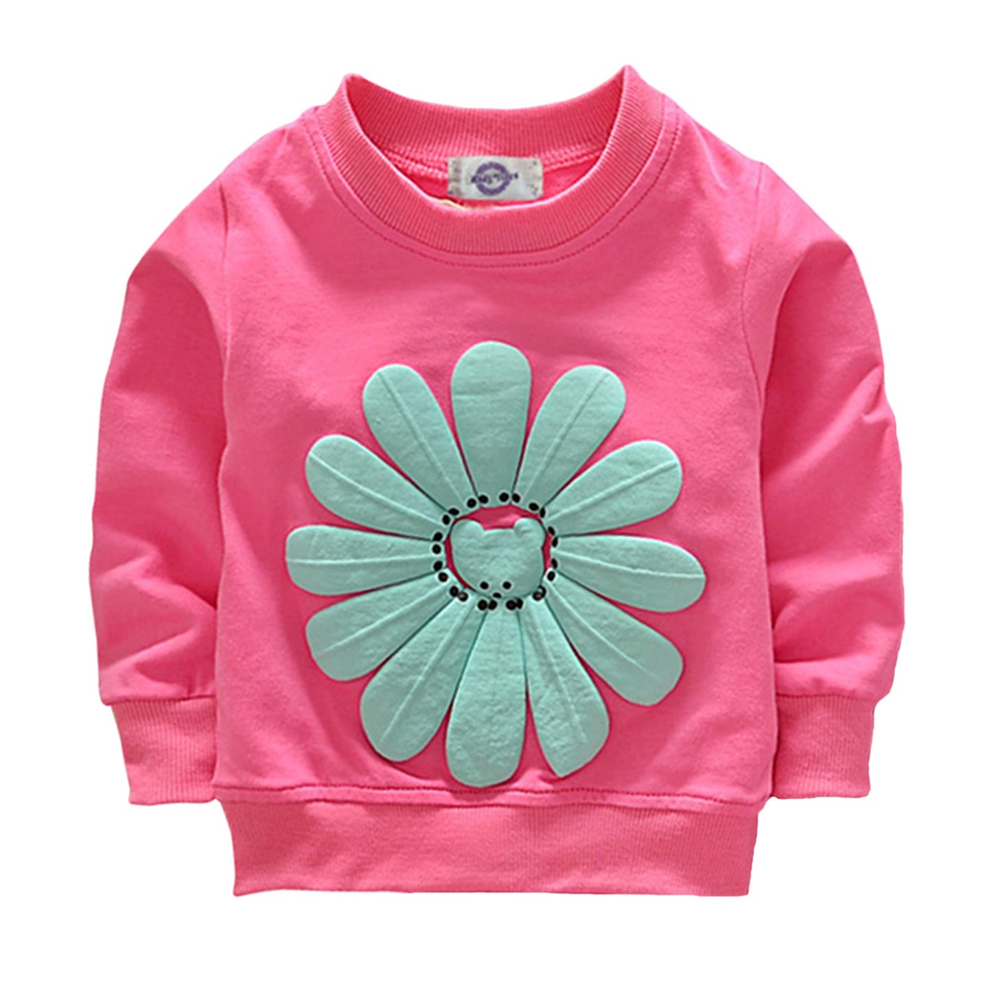 Toddler Baby Girls Sunflower Clothes Set Long Sleeve Top And Pants 2Pcs Outfits Fall Clothes (Rose Red,Age 2T)