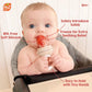 RaZbaby Baby Solids/Frozen Fruit Feeder Pacifier, Infant Teether Toy 6M+, BPA-Free Silicone Pouch & Nipple, Safely Introduce Sol