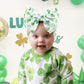 Oneninedream 7    Large St Patricks Baby Bows Green Shamrock Headbands For Newborn Girls White Leaves Tied Bow Hairband Infant S