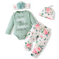 Renotemy Newborn Girl Clothes Outfits Gifts Long Sleeve Tops + Floral Pants Sets Spring Fall Winter Baby Girl Clothes 3-6 Months