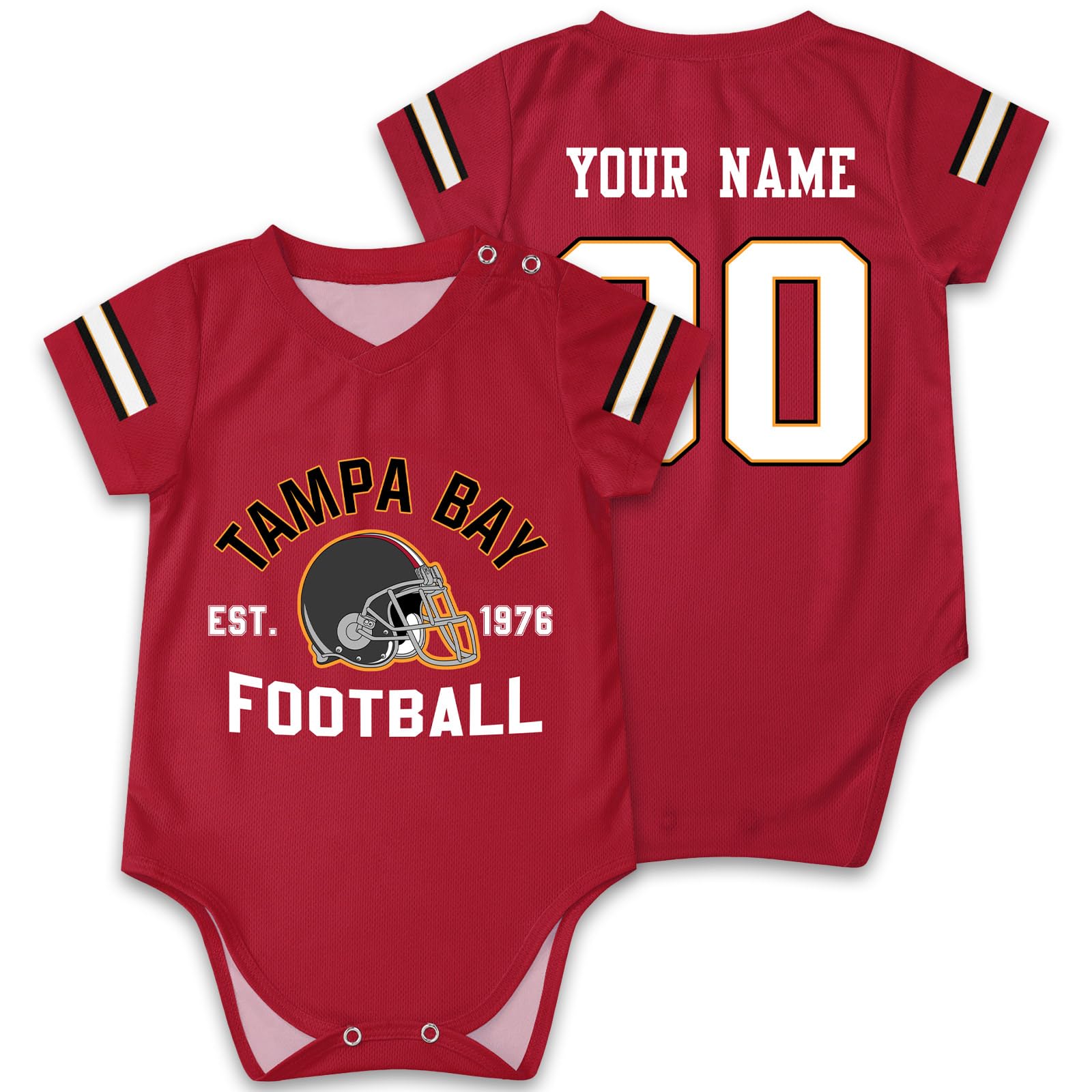 OAOANS Tampa Baby Clothes Custom Name Number Personalized Football Baby Jersey Clothing Newborn Toddler Apparel 0-24 Months Gift