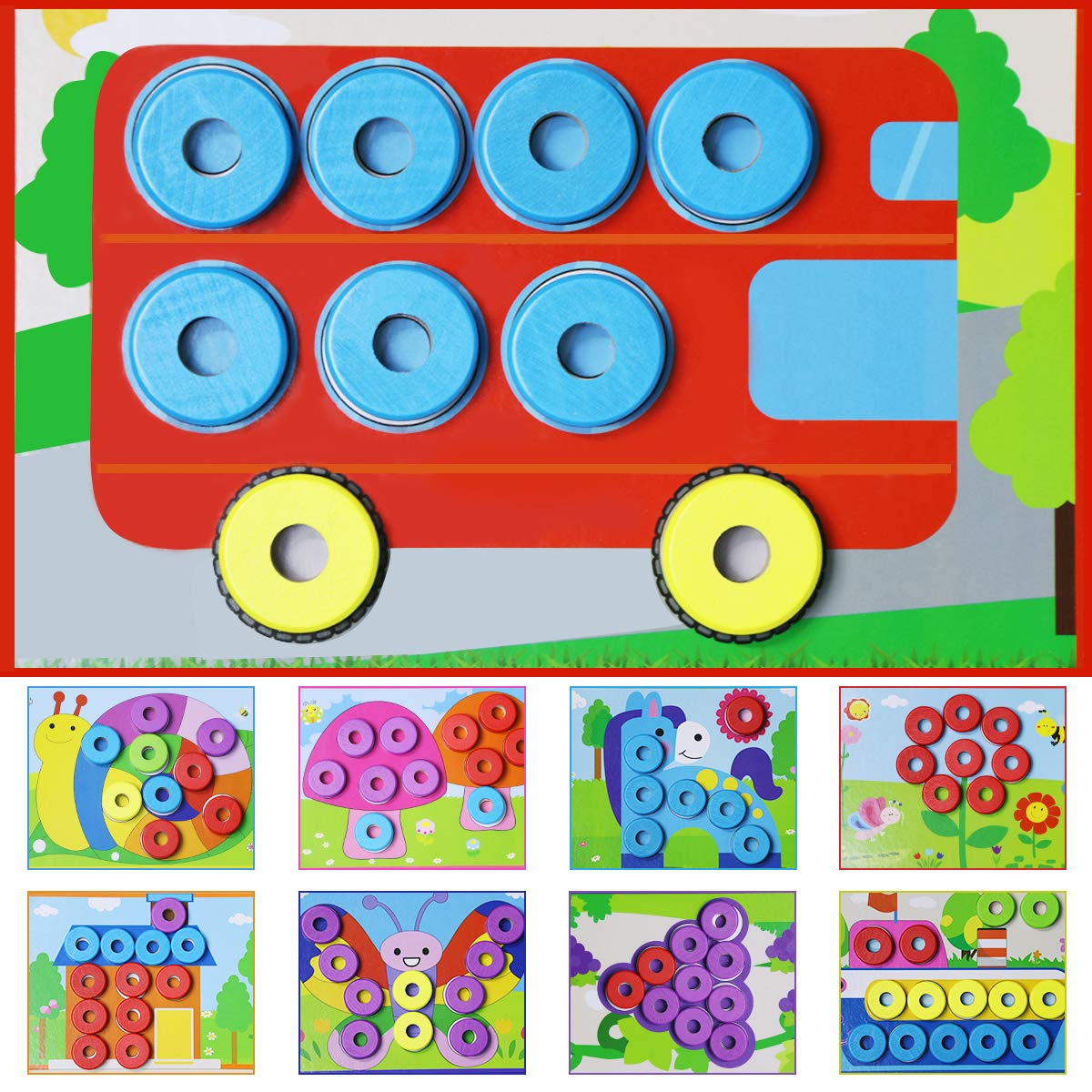 Lydaz Montessori Math Manipulatives Toys, Kids Wooden Number Blocks Toys, Kindergarten Learning Education Toy, Preschool Classro