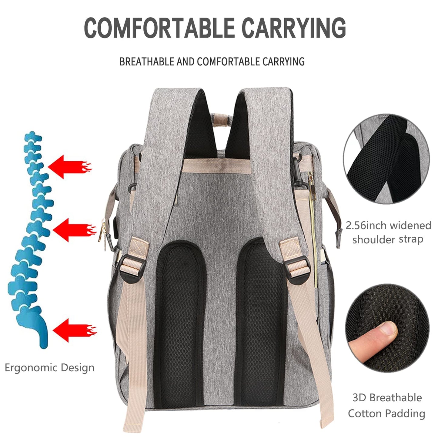 Baby Diaper Bag Backpack with Changing Station, Baby Registry Search Shower Gifts, Baby Bags for Boy Girl, New Mom Gifts for Wom