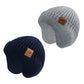 Poximi Baby Boy Winter Hat Toddler Warm Beanie Girl Knit Hats With Earflap Kid Cute Earmuffs (Navy+Grey, 6-24Months)