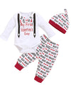 Shalofer Baby Boys My First Valentine'S Day Bodysuit Newborn Gentleman Outfit With Hat (White-Valentine,0-3 Months)