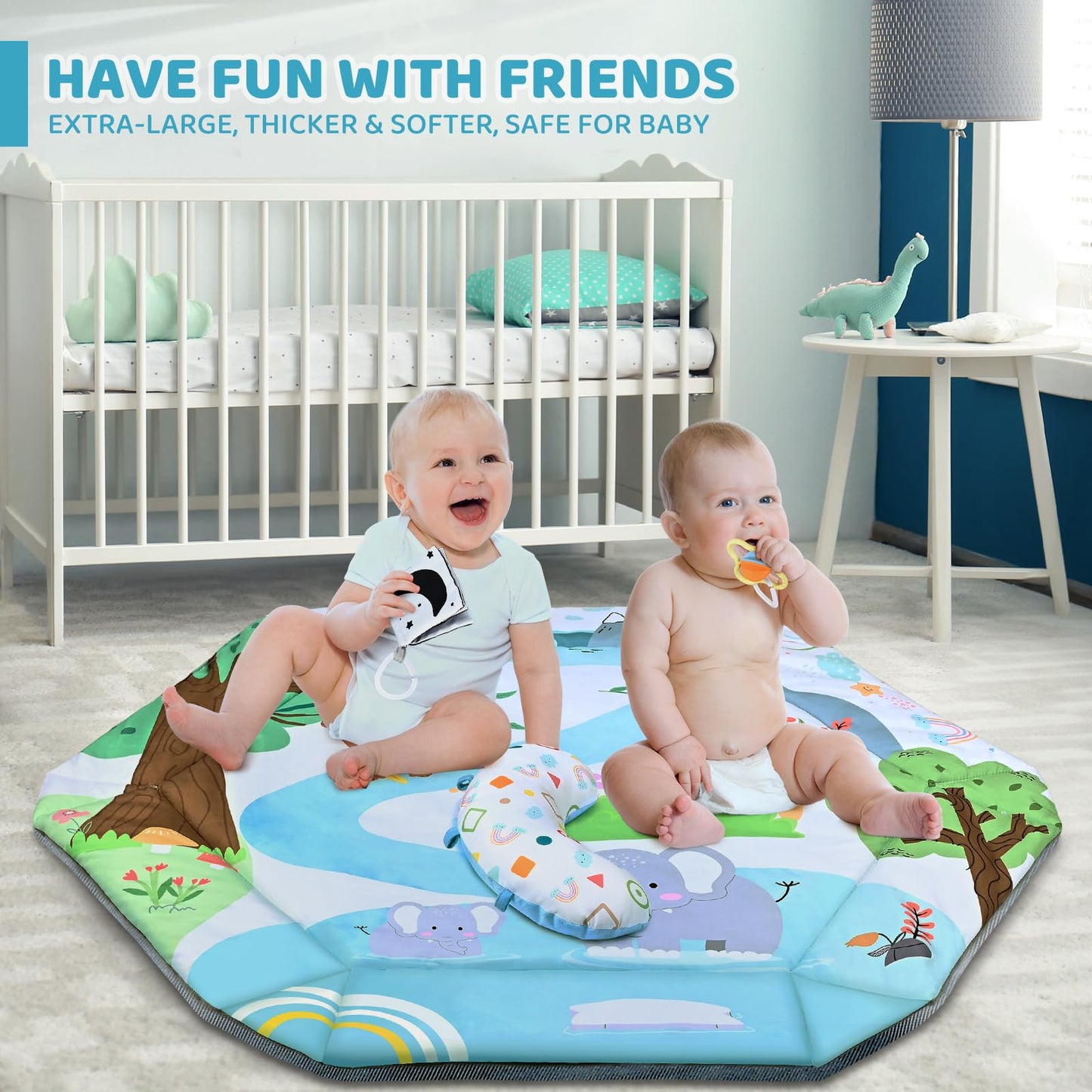 Baby Gym Play Mat, 8-In-1 Tummy Time Mat & Ball Pit With 6 Toys, Washable Baby Activity Play Mat For Visual, Hearing, Sensory, M