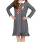 Intimo Harry Potter Hermione Granger Gryffindor Halloween Costume Uniform Tie Pajama Gown, Gray, 14/16
