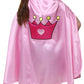 Girls 24' Pink Princess Crown Satin Cape