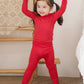 Vaenait Baby Kids Long Sleeve Sleepwear Pajamas 2Pcs Set Modal Red Xs
