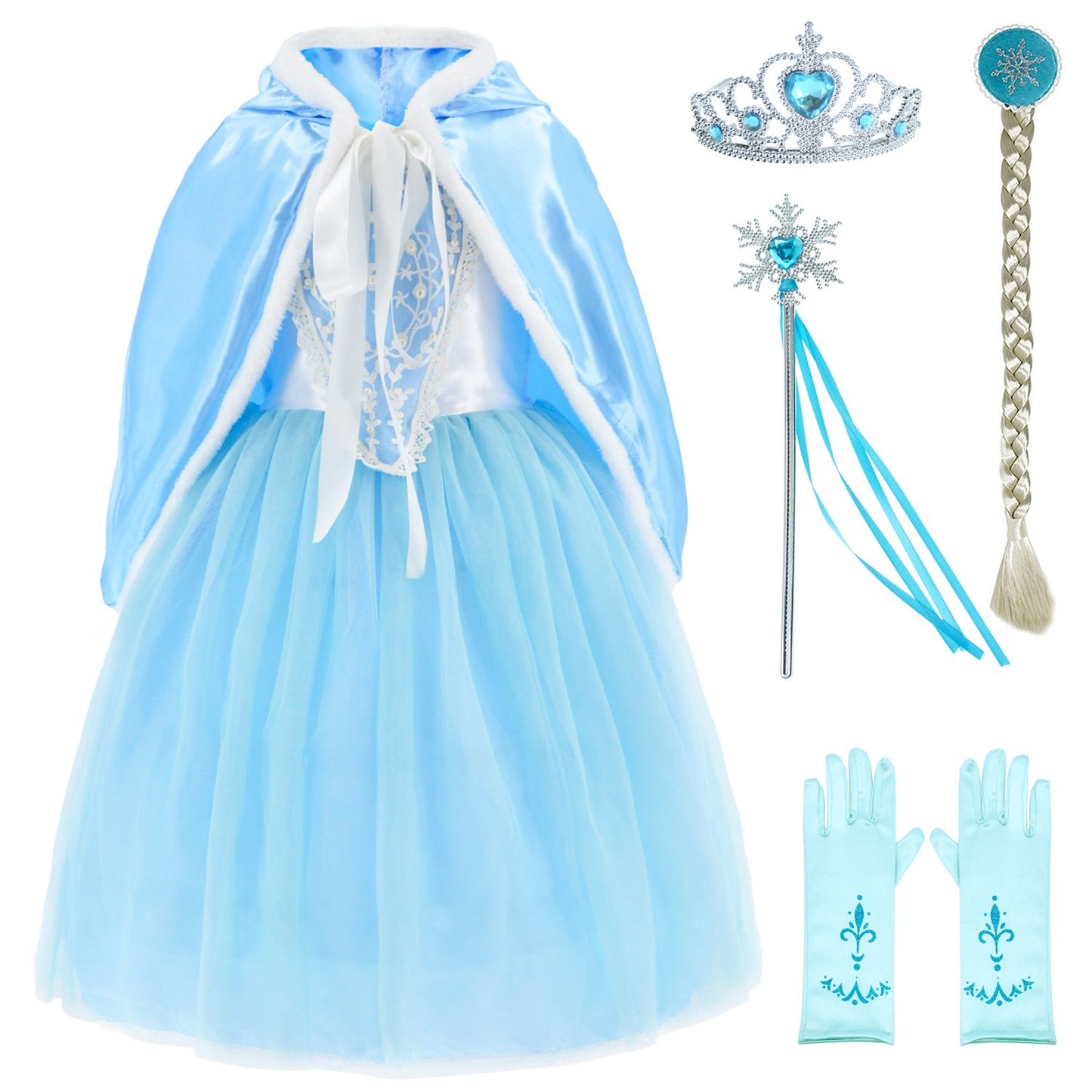 Princess Costumes Fancy Party Birthday,Christmas Dress Up For Little Girls With Accessories 3T 4T (110)