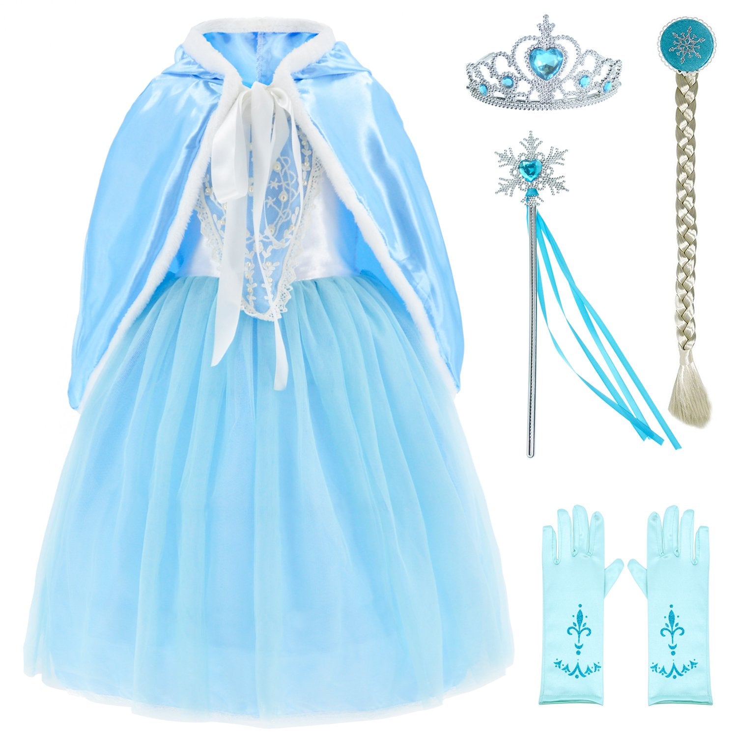 Princess Costumes Fancy Party Birthday,Christmas Dress Up For Little Girls With Accessories 3T 4T (110)