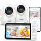 Iegeek 5.5 Split-Screen Baby Monitor,2.5K Uhd Baby Monitor With 2 Cameras And Audio,Night Light,Prone Sleeping&Cry Detection,Two