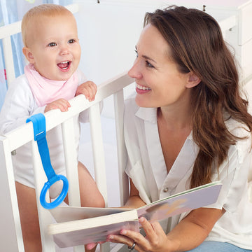 Baby Pull Up Rings, 2 Pcs Bed Stand Up Assistant, Play Gym Crib Pull Ring For Toddler Kids Children Walking Training Tool(Blue A