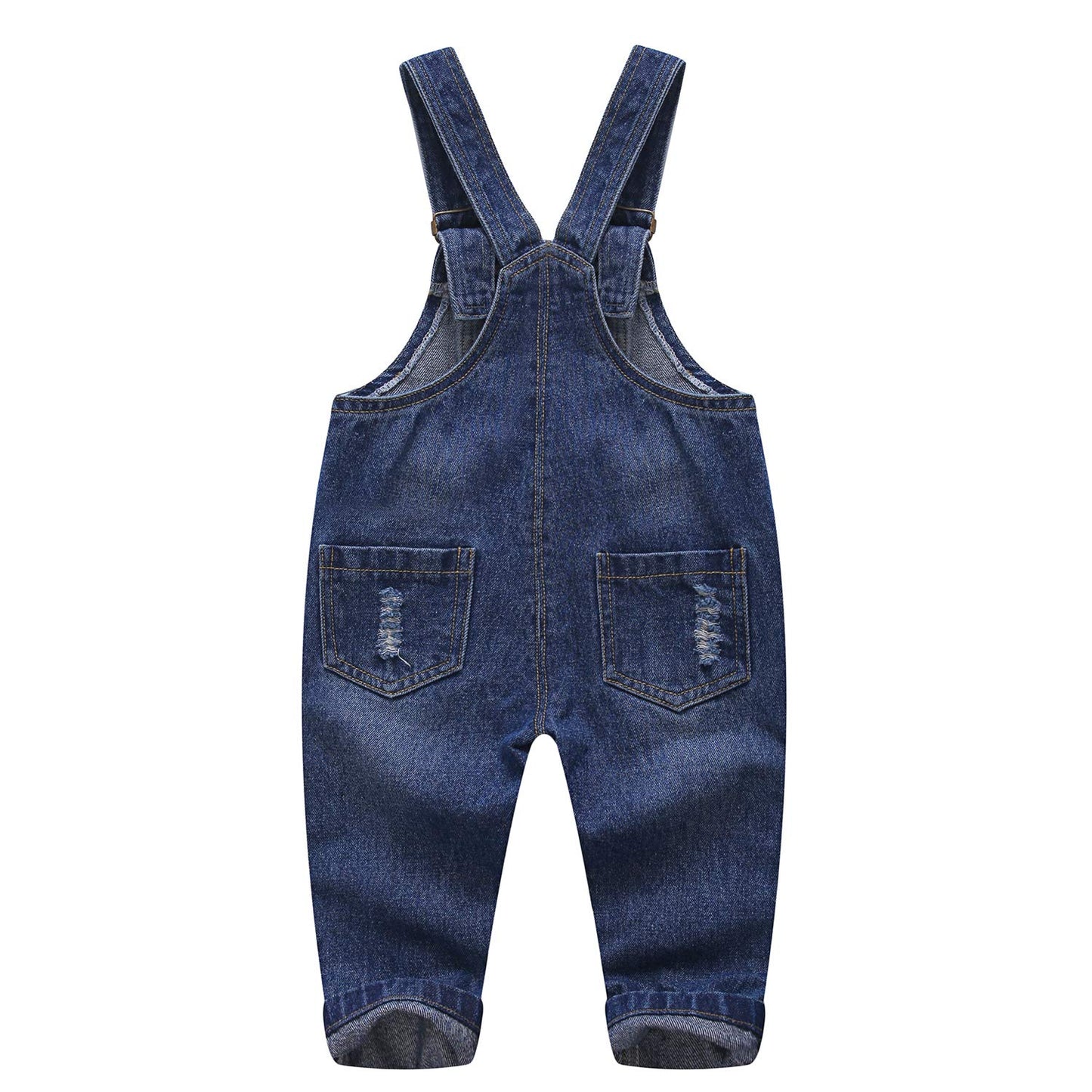 Kidscool Space Baby Boy Girl Jean Overalls,Toddler Ripped Denim Cute Workwear,Blue,6-12 Months