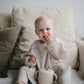 mushie Long Sleeve Baby Bib | Mess Free & Waterproof Fabric for Toddlers | Adjustable Fit for Ages 6-24 Months (Bees)