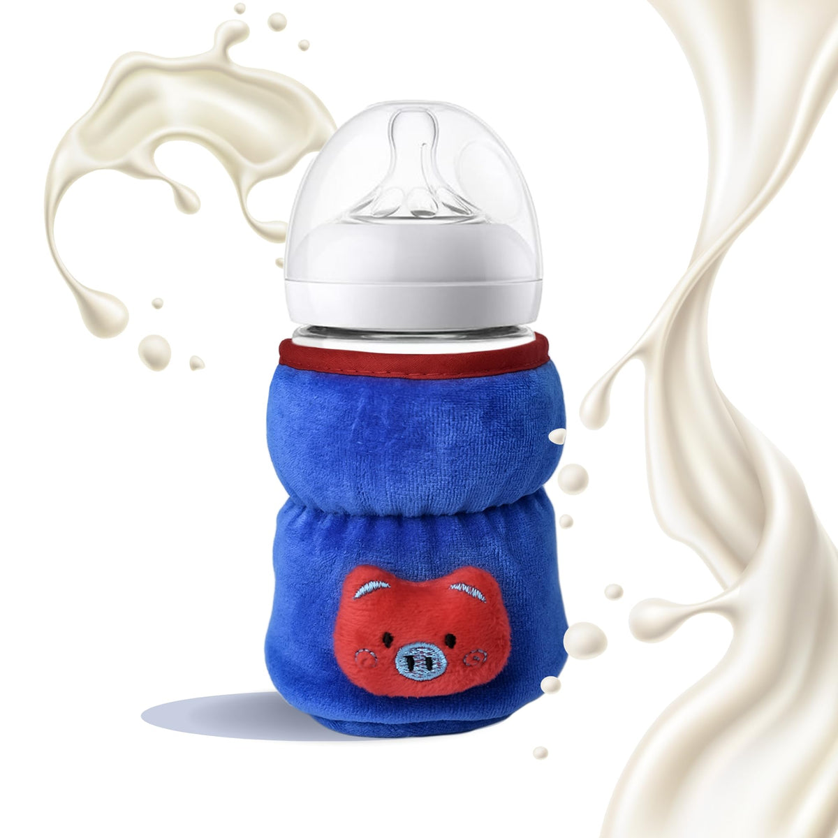 The Little Lookers For Philips Avent/Wide Neck Feeders Soft Plush Stretchable Baby Feeding Bottle Cover With Easy To Hold Strap 
