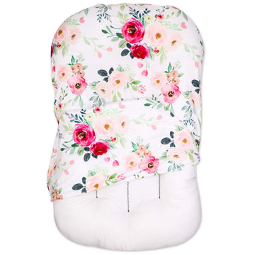 Tanofar Baby Lounger Cover, Newborn Lounger Cover For Girls, Removable Nest Slipcover, Soft Comfortable, Machine Washable, Flowe