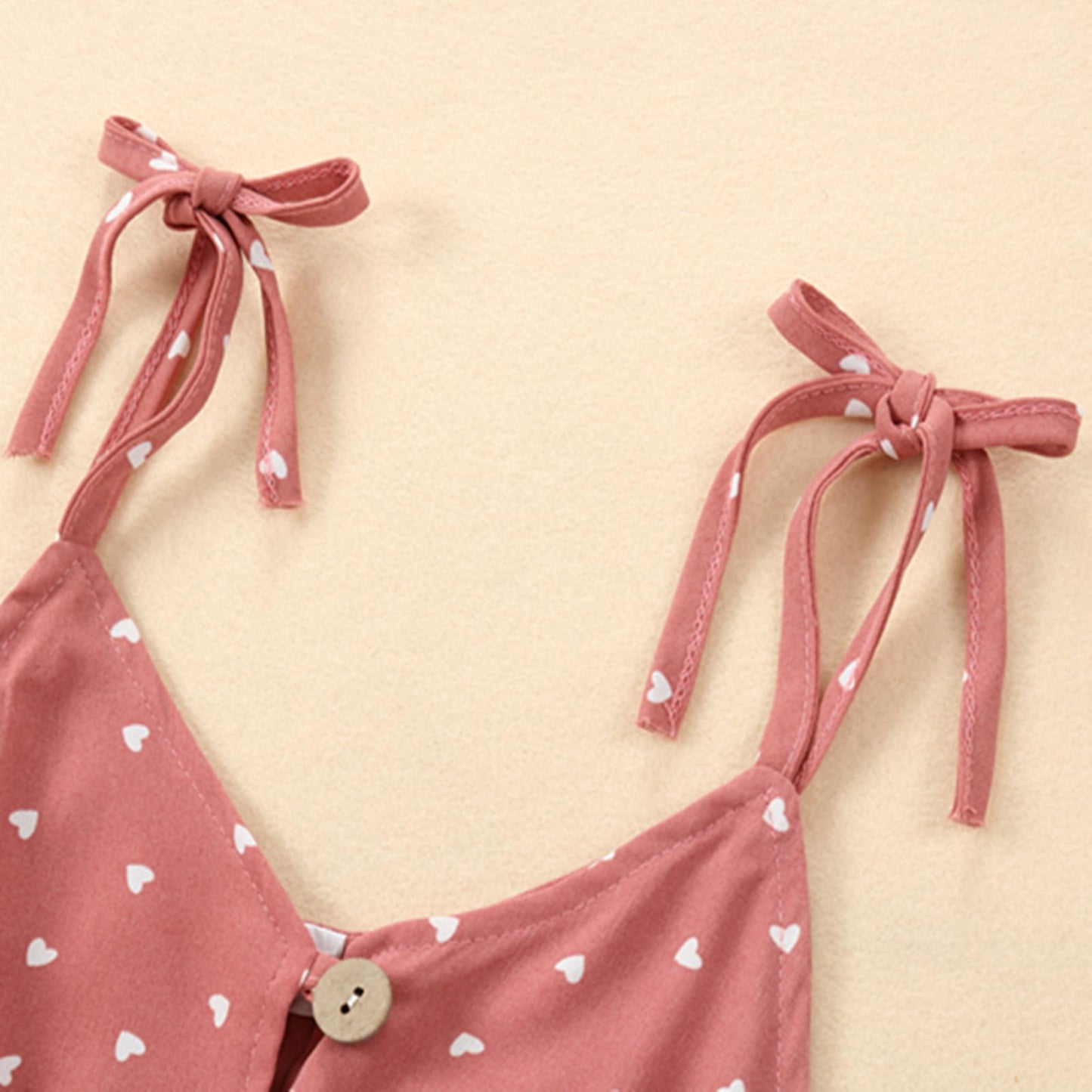 3T Girl Clothes Toddler Baby Girls Strap Sleeveless One Piece Halter Romper Summer Jumpsuit, Pink Heart 3-4T/110Cm