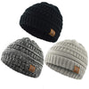 Durio 0-2 Years Warm Winter Baby Beanies For Boys Soft Thick Cozy Knitted Toddler Infant Winter Hat Babies Caps 3 Pack Black & L