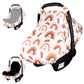 Rainbow Infant Carseat Canopy With Peep Windows And Breathable Mesh, Kick-Proof, Soft Stretchy Baby Car Seat Cover For Newborns