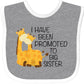 Inktastic I Have Been Promoted To Big Sister Baby Bib Heather And White 276B7