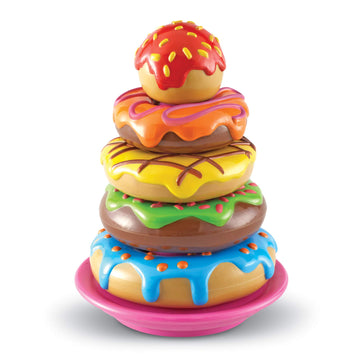 Learning Resources Smart Snacks Stack em Up Doughnuts - 7 Pieces, Ages 18+ Months Fine Motor Skills Toys, Toddler Counting Toys