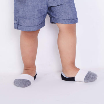 Vwu Toddler Socks No Show Kids Baby Thin Cotton Socks Anti Slip Color Assorted 1-8T Black Gray White 6 Pack, 1-3T