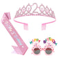 YARIEW 2nd Birthday Decorations 2nd Glitter Sash and Crown Kit with Happy Birthday Sunglasses, Tiara Princess Crown and Sash Par
