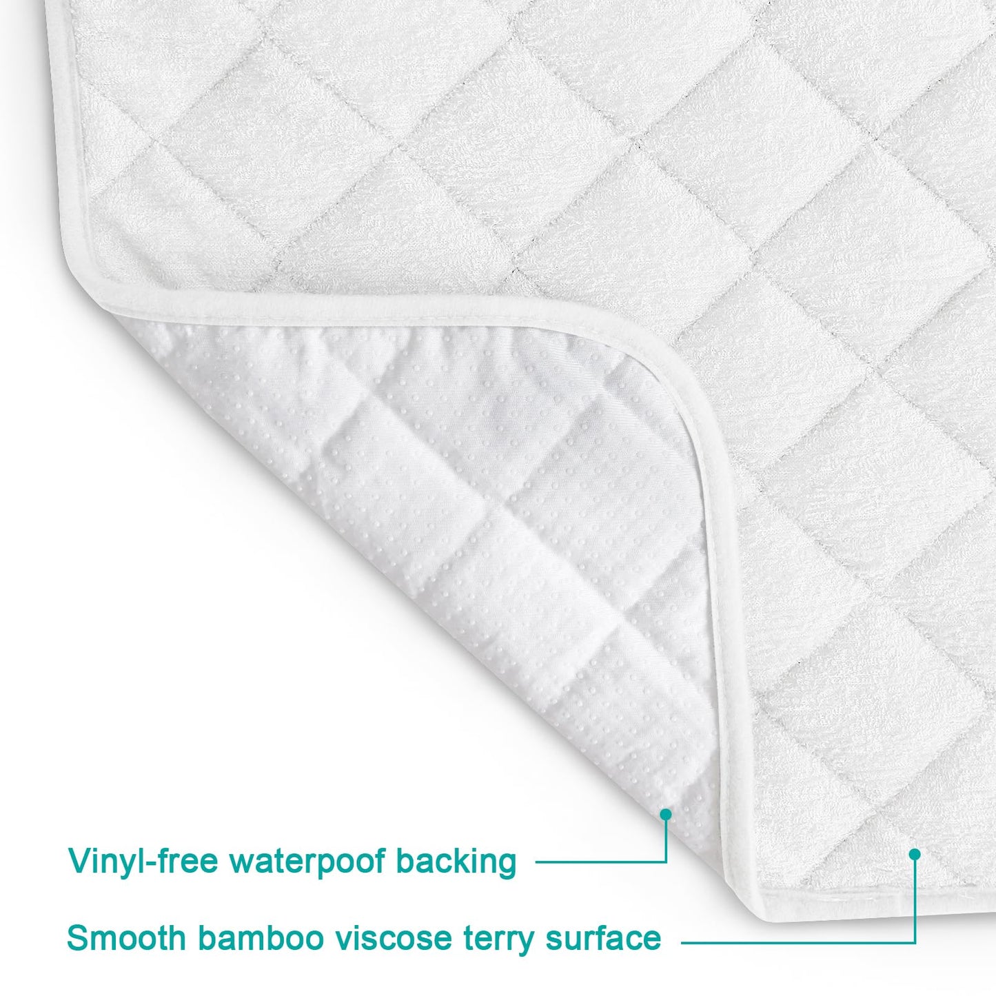 Changing Pad Liner - 5 Pack (Improved Thickness) 14' X 26' Superior Viscose Made From Bamboo Terry Surface, Waterproof & Absor