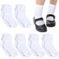 SATINIOR 6 Pairs 3 Pairs Girls Ruffle Socks White Ruffled Lace Crew Socks for Girls Baby Toddler Frilly Dress(5-7 Years)