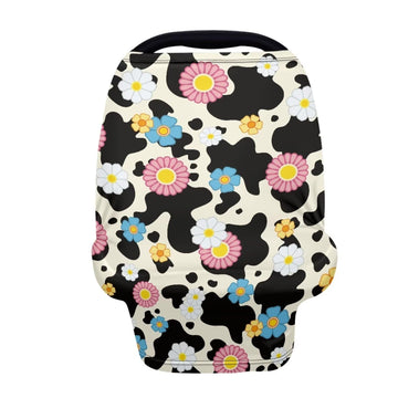 LedBack Floral Stretchy Car Seat Cover for Babies,Nursing Cover Breastfeeding Cover,Soft Breathable Cow Print Baby Carseat Canop