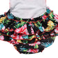 One Piece Redbub Floral Ruffles Rompers Bathing Suits Dress With Headband (Medium,Black)