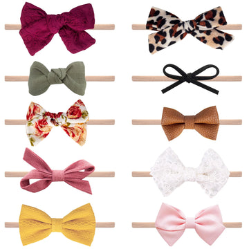 Visbl Baby Girl Headbands And Bows, Newborn Infant Toddler Nylon Elastics Hairbands Hair Accessories (Sweet)