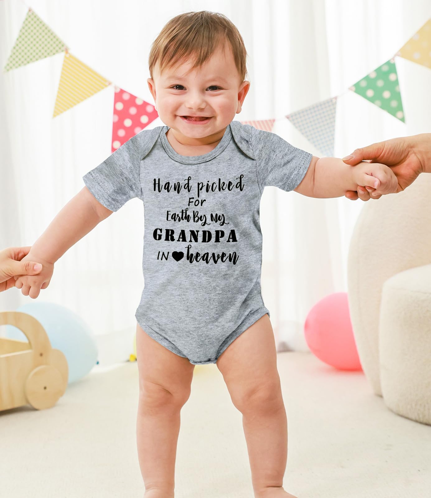 Unisex Newborn Bodysuit Soft Baby Clothes Hand Picked For Earth By My Grandpa In Heaven Baby Boys Jumpsuit Cotton Baby Rompers F
