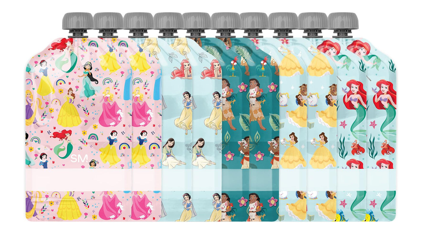 Simple Modern Disney Reusable Baby Food Pouches for Toddlers | BPA Free Plastic, Food Safe, Freezer Safe | Refillable for Apples