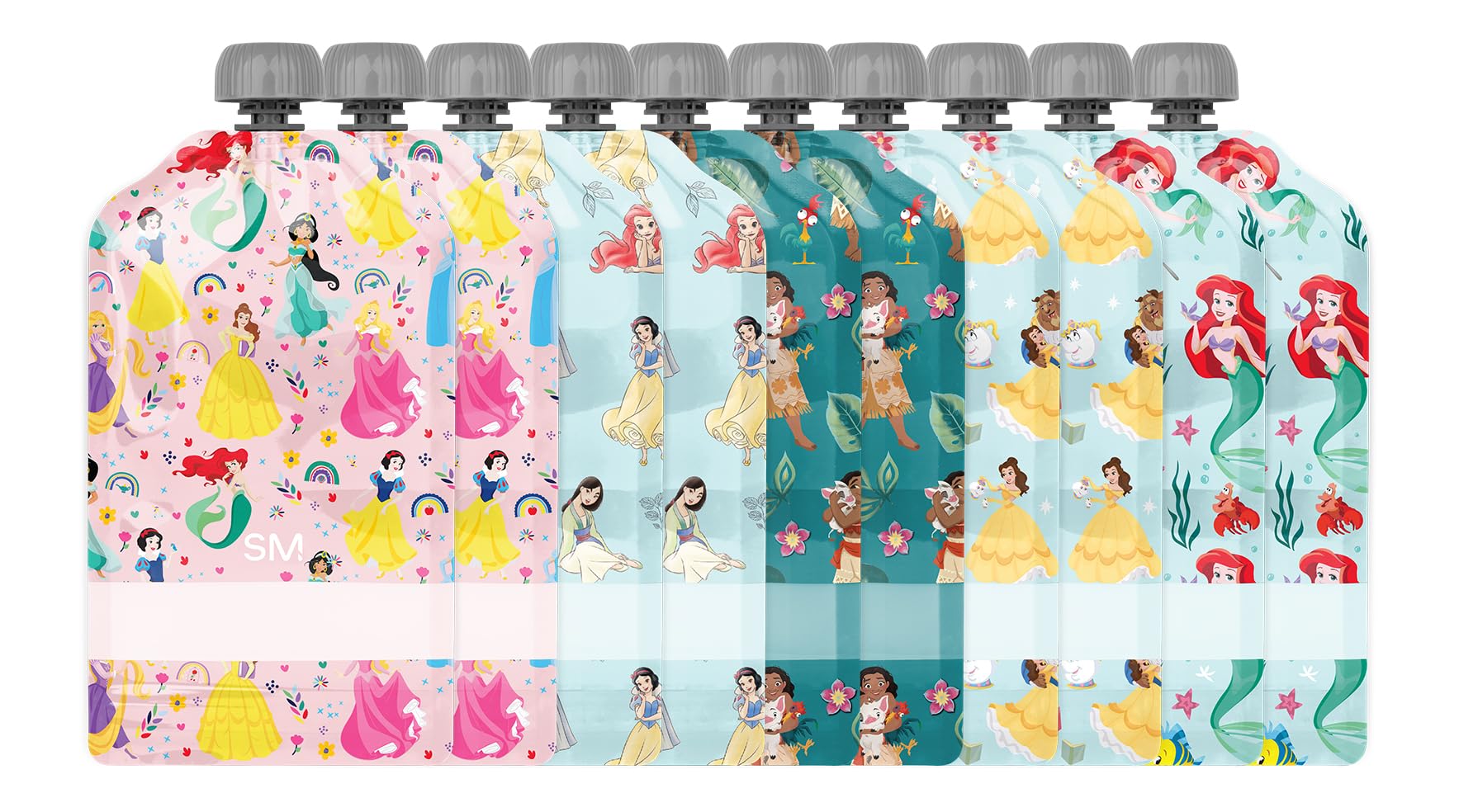 Simple Modern Disney Reusable Baby Food Pouches for Toddlers | BPA Free Plastic, Food Safe, Freezer Safe | Refillable for Apples