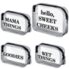 4 Packs Diaper Bag Organizer Pouches Set Clear Pvc Travel Diaper Bag Waterproof Zippered Makeup Bag Dry Wet Bag (Black)