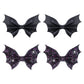 Oneninedream Black Bat Hair Bow Clips, 2 Pcs Pu Leather & Glitter Halloween Hair Clips With Alligator Clips, Baby Girl Toddler H