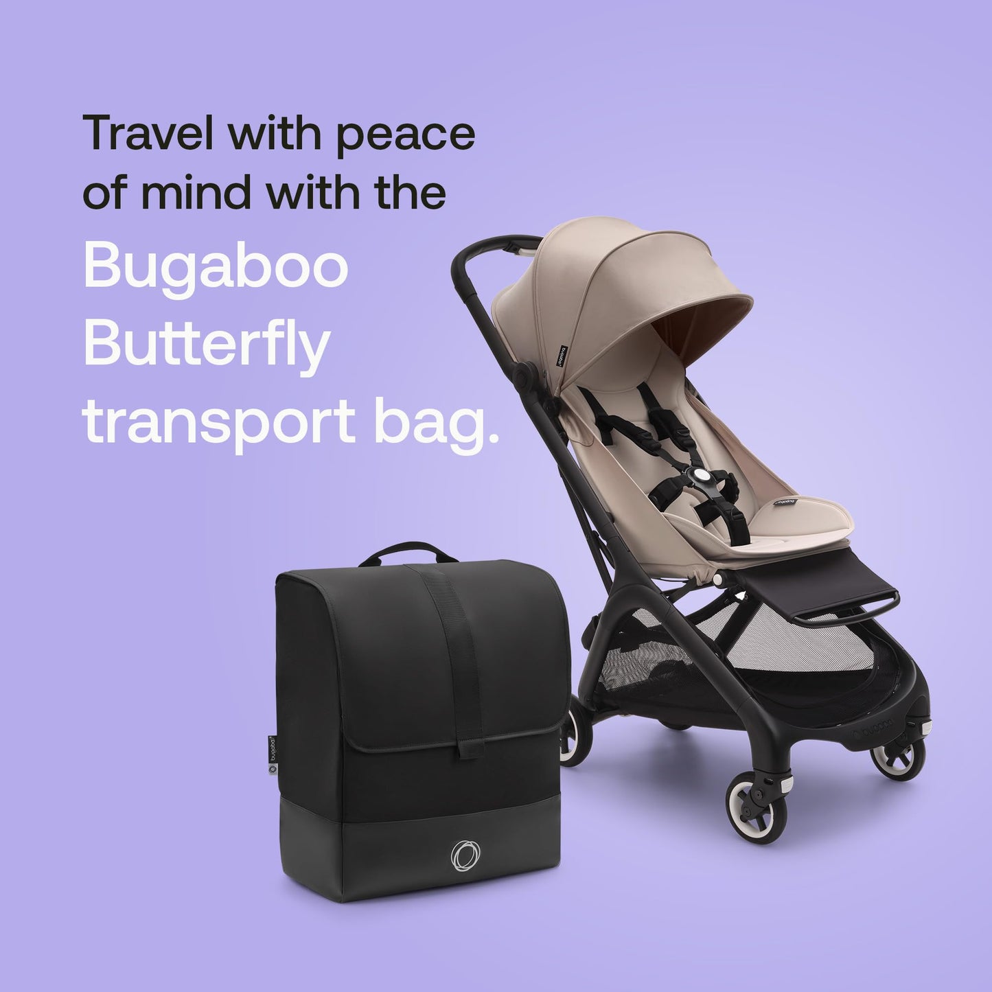 Bugaboo Butterfly Transport Bag Butterfly Stroller - Easy For Travel Or Storage - Black