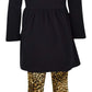 Unique Baby Girls Leopard Print Santa 3 Piece Christmas Outfit (6/Xl, Black)