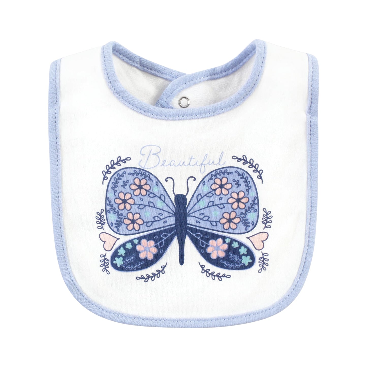Hudson Baby Unisex Baby Cotton Bibs, Beautiful Butterfly, One Size
