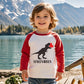 Toddler Boy Valentines Day Shirt Boys Girls Heart Dinosaur Long Sleeve Raglan Kids Shirts For Valentines Red Tops 4T
