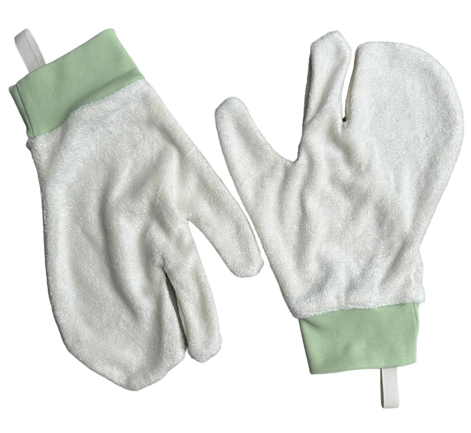 My Fruit Shack Nooks & Crannies Organic Bamboo Wash Gloves Mitt Pair - Newborns, Babies, Toddlers, Sensitive Skin Washcloth, Eas
