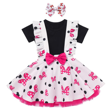 Ibtom Castle 2Nd Birthday Outfit Girl: Toddler Girl Halloween Dress - Baby Infant T-Shirt Mini Tutu Skirt Headband Cake Smash Ph