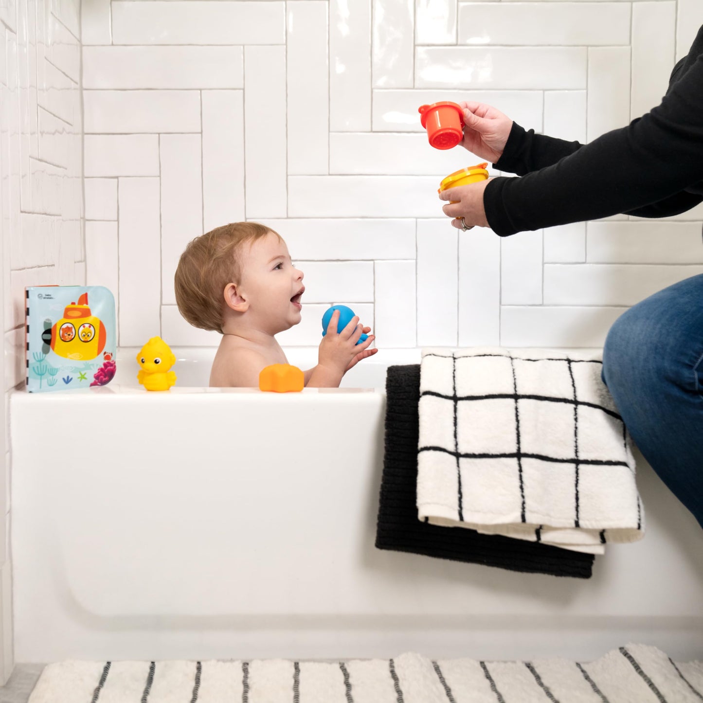 Baby Einstein Ocean Explorers Opus Bath Pals 11-Piece Gift Set, Waterproof Bath Book, Bath Cups, Animal Shape Bath Toys for Baby
