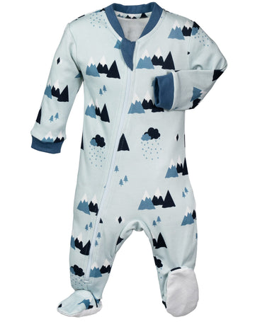 Zippyjamz Organic Baby Footed Sleeper Pajamas With Inseam Zipper For Quicker And Easier Diaper Changes (Little Adventurer, 18-24