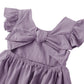 Dutebare Toddler Girls Dress Cotton Linen Ruffle Halter Sleeveless Kids Casual Summer Beach Party Dresses Purple 100