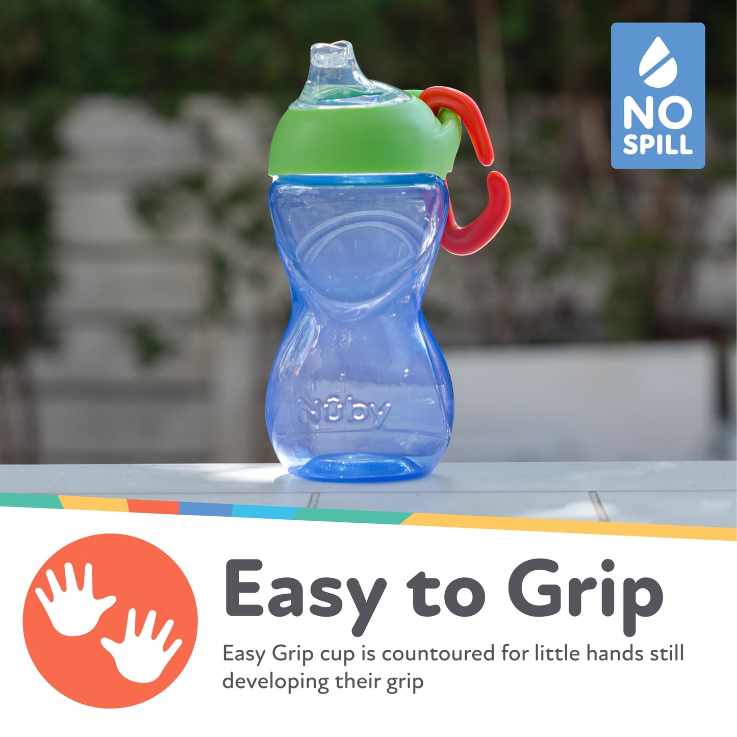 Nuby No-Spill Clik-It Soft Spout Sippy Cup With Carabiner Clip - (3-Pack) 10 Oz - Baby Sippy Cup For 6+ Month Old With Easy Grip